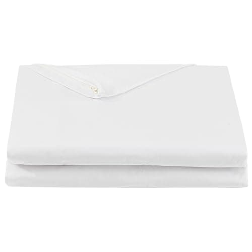 100% Cotton Japanese Twin Futon Cover, Pure White Zippered