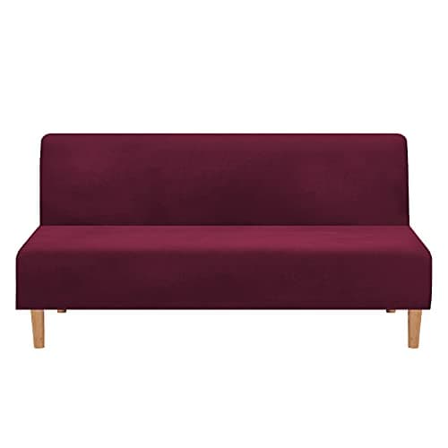 Premium Polyester Futon Cover for Full Size Armless Sofas, Machine Washable Velvet Peacock Blue - SFCT