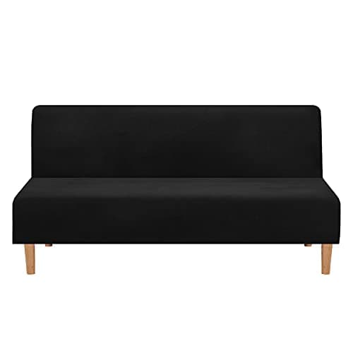 Premium Polyester Futon Cover for Full Size Armless Sofas, Machine Washable Velvet Peacock Blue - SFCT