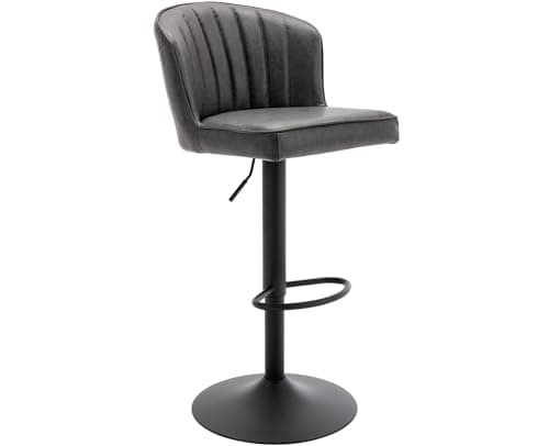 EALSON Brown Counter Height Bar Stools Set of 2 Modern Leather Bar Chairs