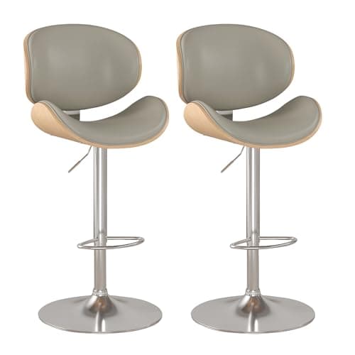 Black PU KCC Swivel Bar Stool Set, Adjustable Height, Footrest, Kitchen, Bar, Dining
