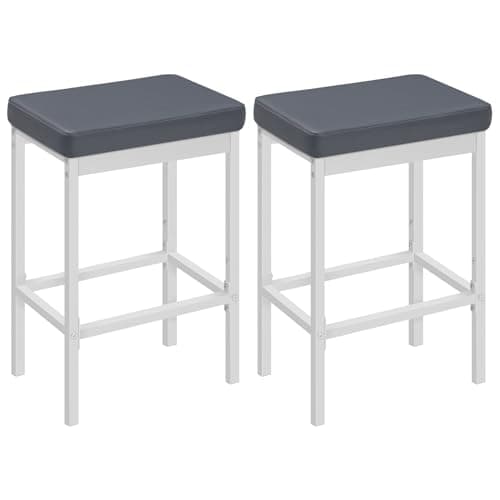 HOOBRO Black Bar Stool Set, 24.8-Inch High, Thick Upholstery, Kitchen, Dining, Cafe