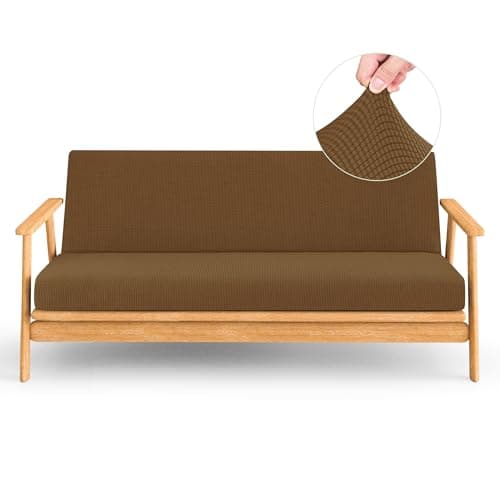 CHUN YI Jacquard Stretch Futon Cover Fit 6-8 Inches Sofa Bed (Dark Blue)