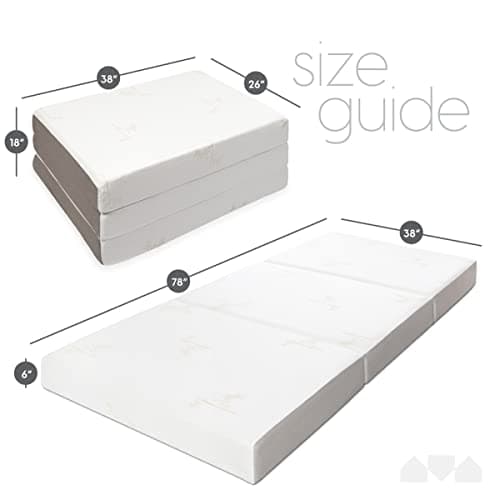 Twin XL Milliard Tri-Folding Medium Firm Memory Foam Mattress with Washable Cover