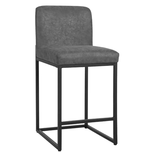 PHI VILLA Counter Height Bar Stool Set of 4, PU Leather Back Chairs