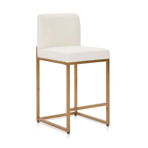 PHI VILLA Counter Height Bar Stool Set of 4, PU Leather Back Chairs