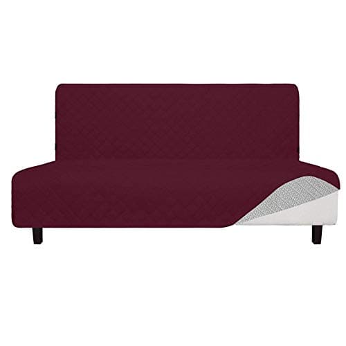 Wine Futon Sofa Slipcover Waterproof No-Stitching Pets Kids Dog Cat Protector