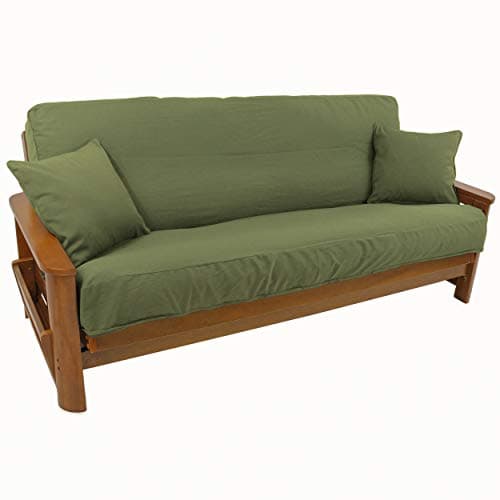 Blazing Needles Full Size Black 8" to 9" Futon Cover Set with 2 Throw Pillows