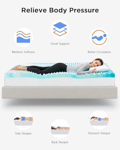2-Inch Queen Egg Crate Memory Foam Mattress Topper for Pressure Relief & Cooling