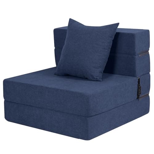 High-Density Memory Foam Futon Sofa Bed, Dark Grey, Single Size