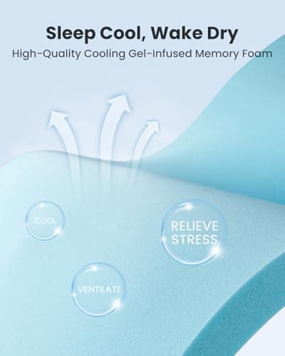 Dreamsmith 2 Inch Cooling Gel Memory Foam Mattress Topper for Back Pain