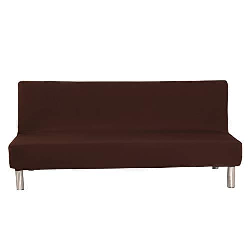 ELEOPTION Full Size Stretch Slipcover for Armless Sofa Bed Black/White