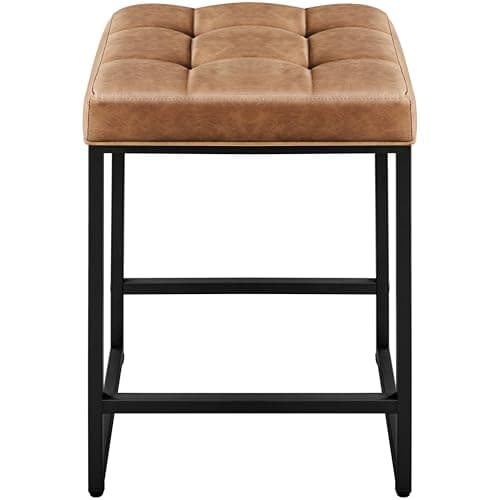 Yaheetech 24 Inch Counter Height Backless Kitchen Bar Stools, Grey