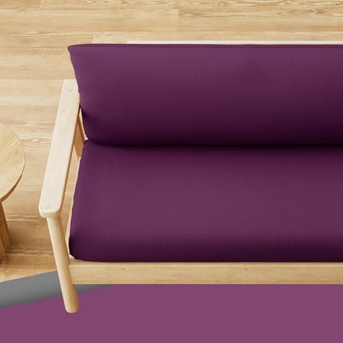 Machine Washable Zippered Armless Futon Cover, Purple