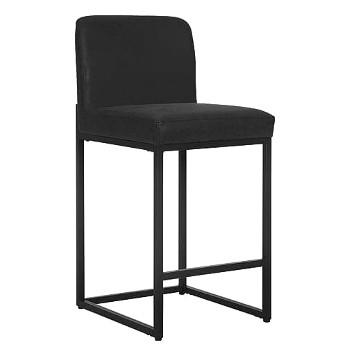 PHI VILLA Counter Height Bar Stool Set of 4, PU Leather Back Chairs