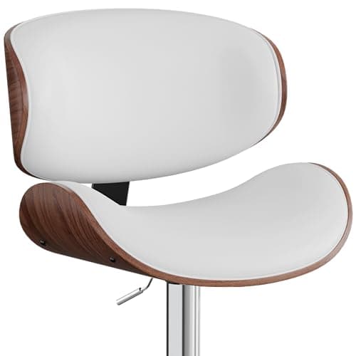 Mid-Century Modern Black Bar Stool Set of 4 with Back