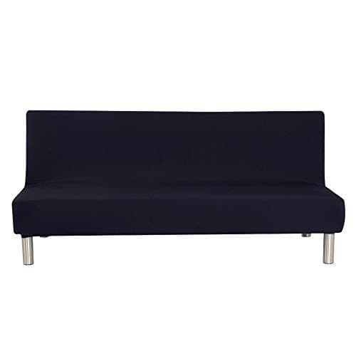 ELEOPTION Full Size Stretch Slipcover for Armless Sofa Bed Black/White