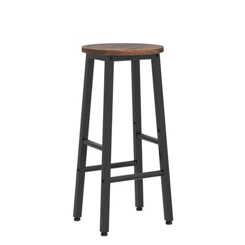 HOOBRO Industrial Rustic Brown & Black Bar Stool Set of 2, Counter Height