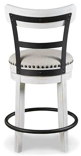 Signature Design by Ashley Valebeck Whitewash Modern Swivel Barstool 24.5"