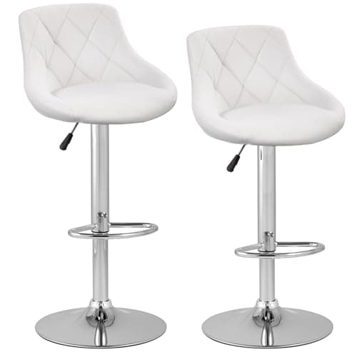 PayLessHere Modern PU Leather Bar Stools, Height Adjustable, Black