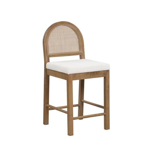 Nathan James Bailey Natural Boucle Bar Stool, Light Brown/Cream, Set of 2