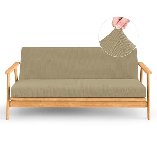 CHUN YI Jacquard Stretch Futon Cover Fit 6-8 Inches Sofa Bed (Dark Blue)