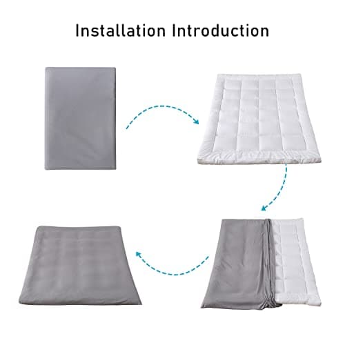 Bedecor Floor Futon Mattress Cover for Traditional Japanese Mattress Grey Full Size