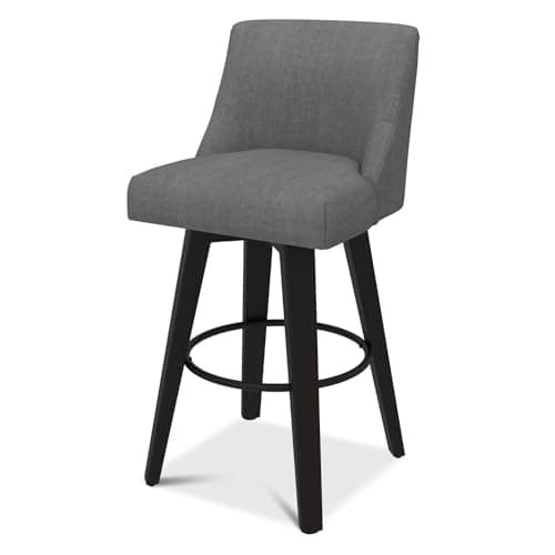 Swivel Counter Height Bar Stools Set of 2 with Solid Wood Stand