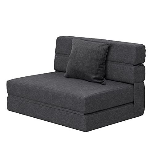 ANONER Dark Gray Fold Soy Bed Couch with Memory Foam and Washable Cover