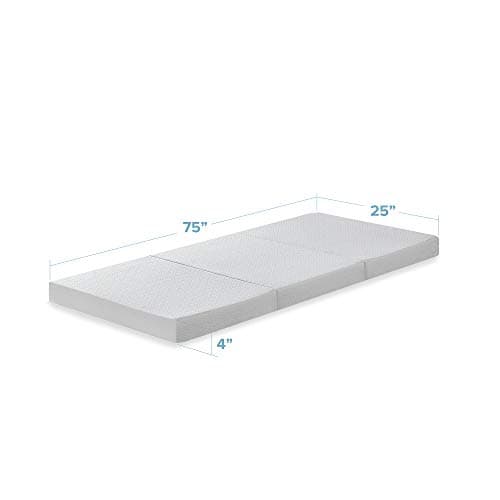 X Small CertiPUR-US Certified 4 Inch Trifold Memory Foam Mattress Topper
