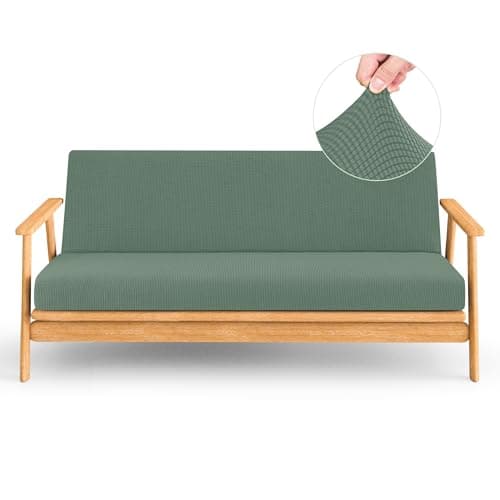 CHUN YI Jacquard Stretch Futon Cover Fit 6-8 Inches Sofa Bed (Dark Blue)