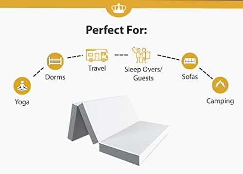 DynastyMattress Foldable Gel Memory Foam Mattress Bed - Queen Size 58"x78"x4"