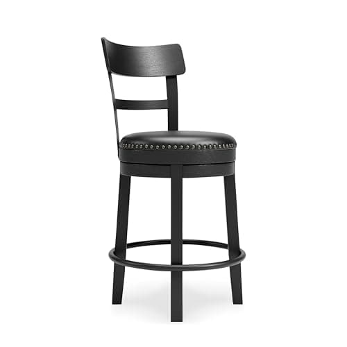 Signature Design by Ashley Valebeck Brown Rustic Farmhouse Counter Height Swivel Bar Stool