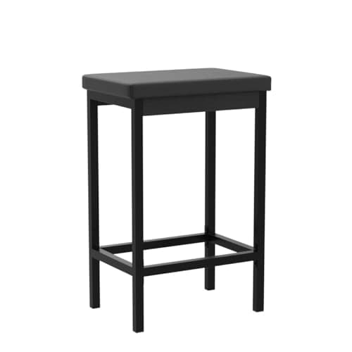 HOOBRO Black Bar Stool Set, 24.8-Inch High, Thick Upholstery, Kitchen, Dining, Cafe