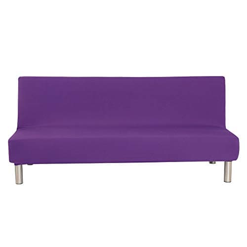 ELEOPTION Full Size Stretch Slipcover for Armless Sofa Bed Black/White