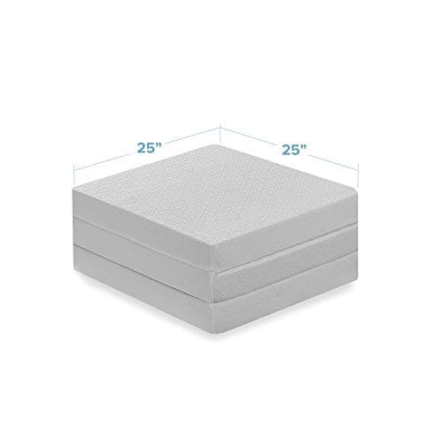 X Small CertiPUR-US Certified 4 Inch Trifold Memory Foam Mattress Topper