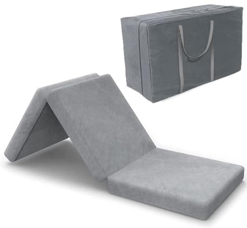 SINWEEK Tri-Fold Mattress Foam Topper with Removable Cover