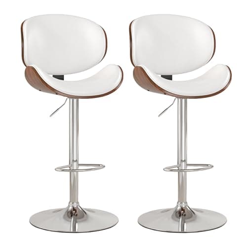 Black PU KCC Swivel Bar Stool Set, Adjustable Height, Footrest, Kitchen, Bar, Dining