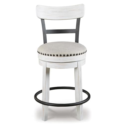 Signature Design by Ashley Valebeck Whitewash Modern Swivel Barstool 24.5"
