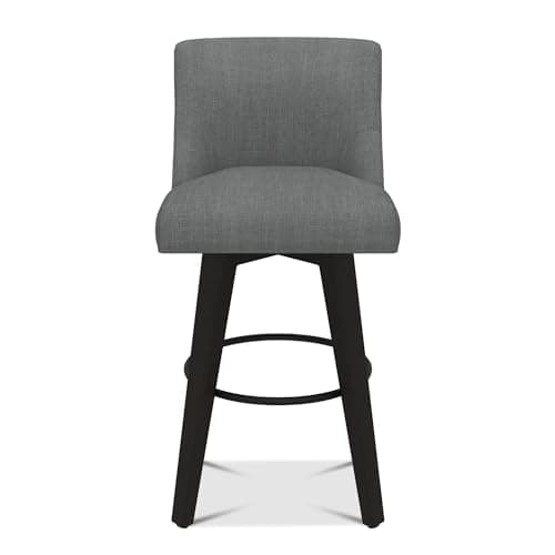 Swivel Counter Height Bar Stools Set of 2 with Solid Wood Stand