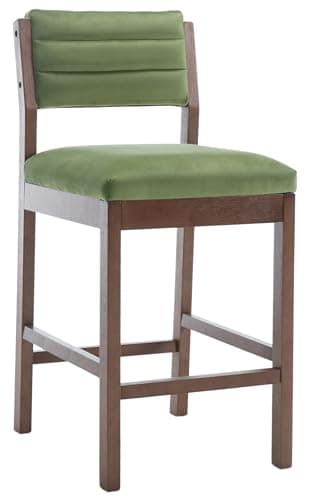 26" Mid Century Linen Beige Bar Stools Kitchen Island Set