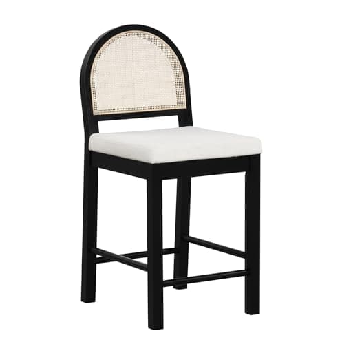 Nathan James Bailey Natural Boucle Bar Stool, Light Brown/Cream, Set of 2