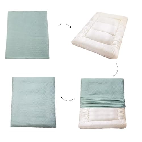 Japanese Futon Textured Zippered Cover, Super Soft & Machine Washable