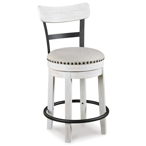 Signature Design by Ashley Valebeck Brown Rustic Farmhouse Counter Height Swivel Bar Stool