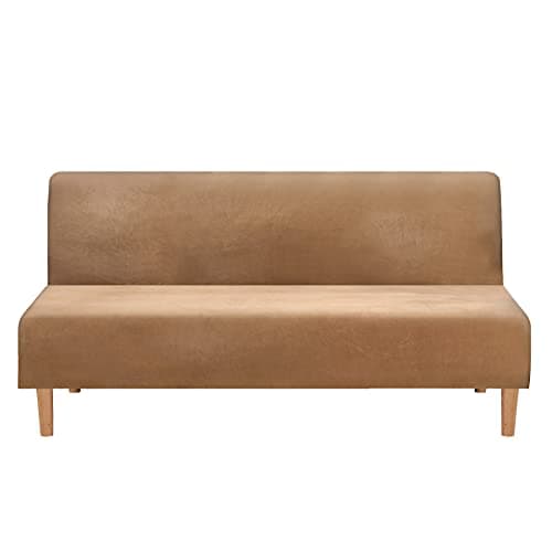 Premium Polyester Futon Cover for Full Size Armless Sofas, Machine Washable Velvet Peacock Blue - SFCT