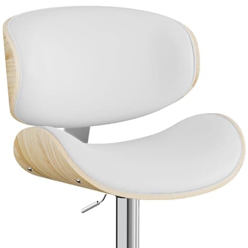 Mid-Century Modern Black Bar Stool Set of 4 with Back