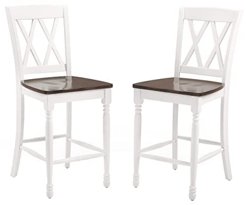 Crosley Shelby Wood Counter Height Bar Stools Set of 2