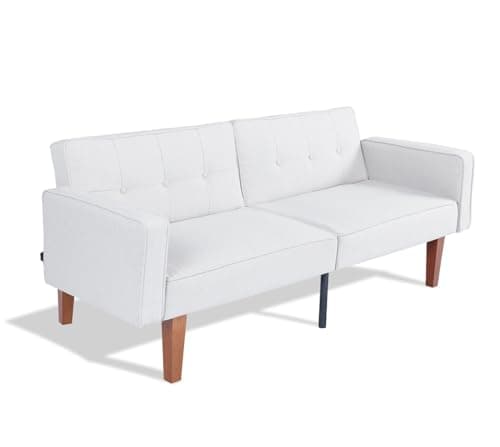 Wonder Comfort Leather Grey Split Back Futon Sofa Bedadjustable Backrest