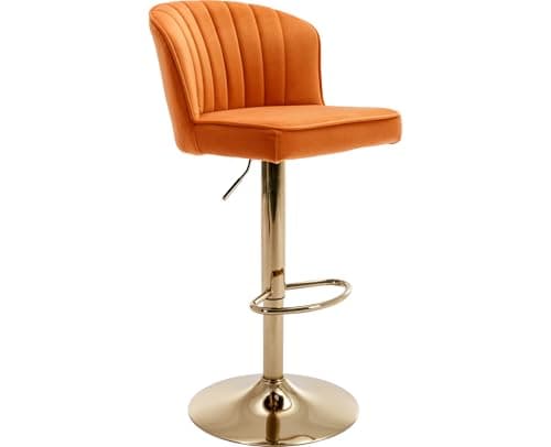 EALSON Brown Counter Height Bar Stools Set of 2 Modern Leather Bar Chairs