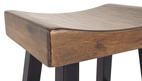 Signature Design by Ashley Glosco Two-Tone Brown Saddle Barstool, Set of 2, 25.5" Counter Height